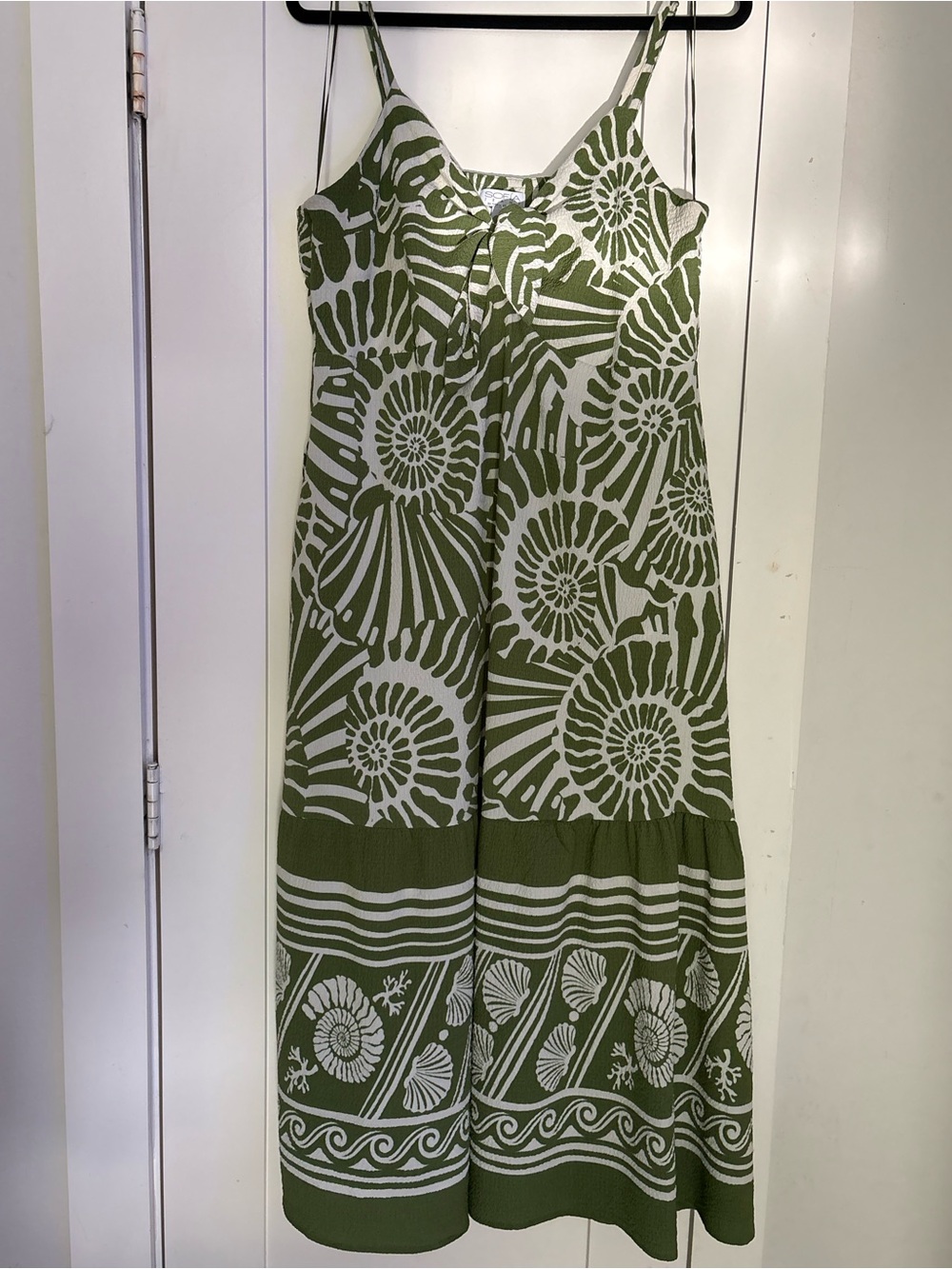 sofia by sofia vergara Olive Green and White Floral Maxi Dress